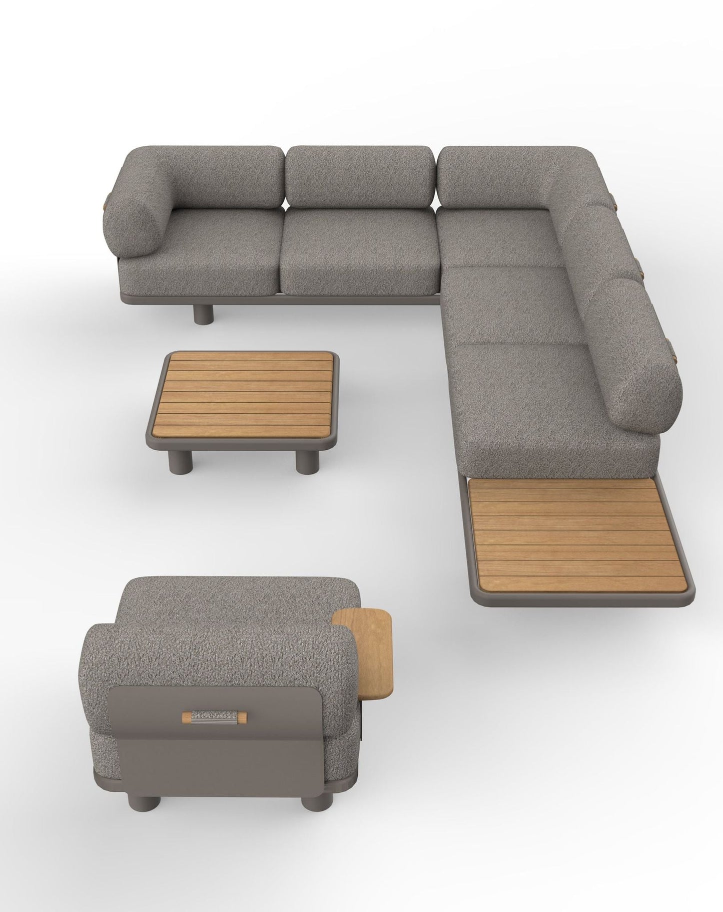 LEOX Modular 5-Seater Corner Sofa Set with Coffee Table