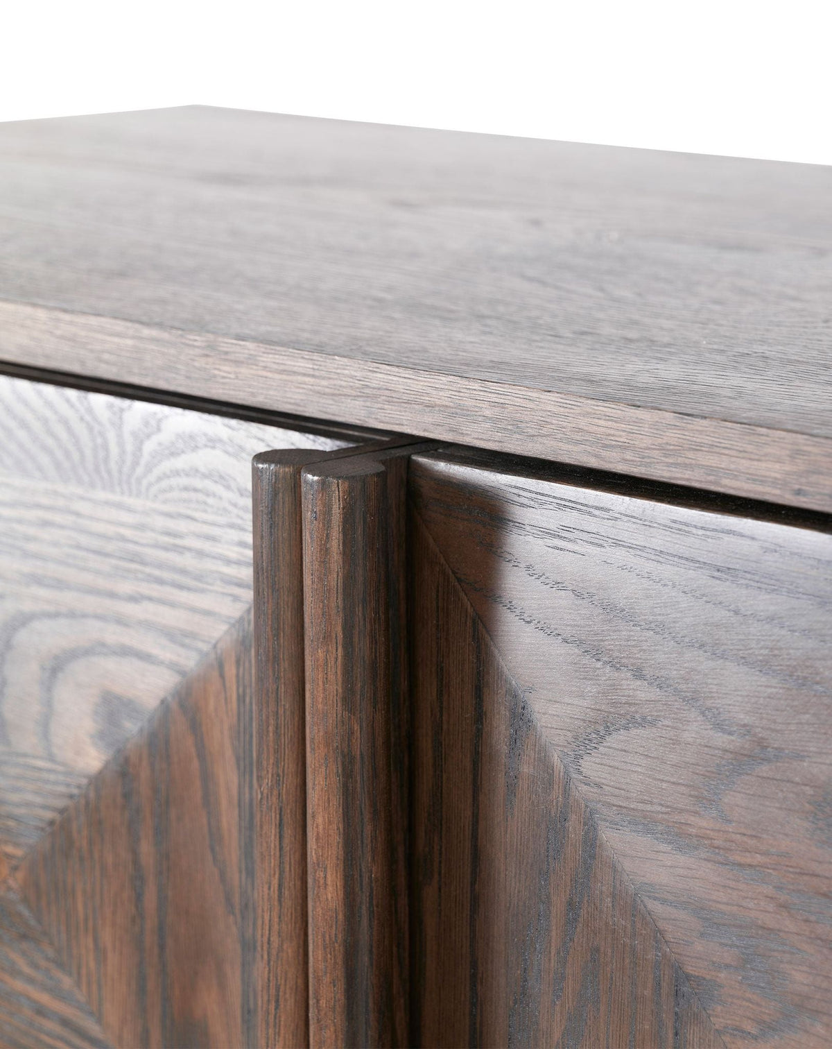 ROKA Dark Wood Geometric 2-Door Cabinet