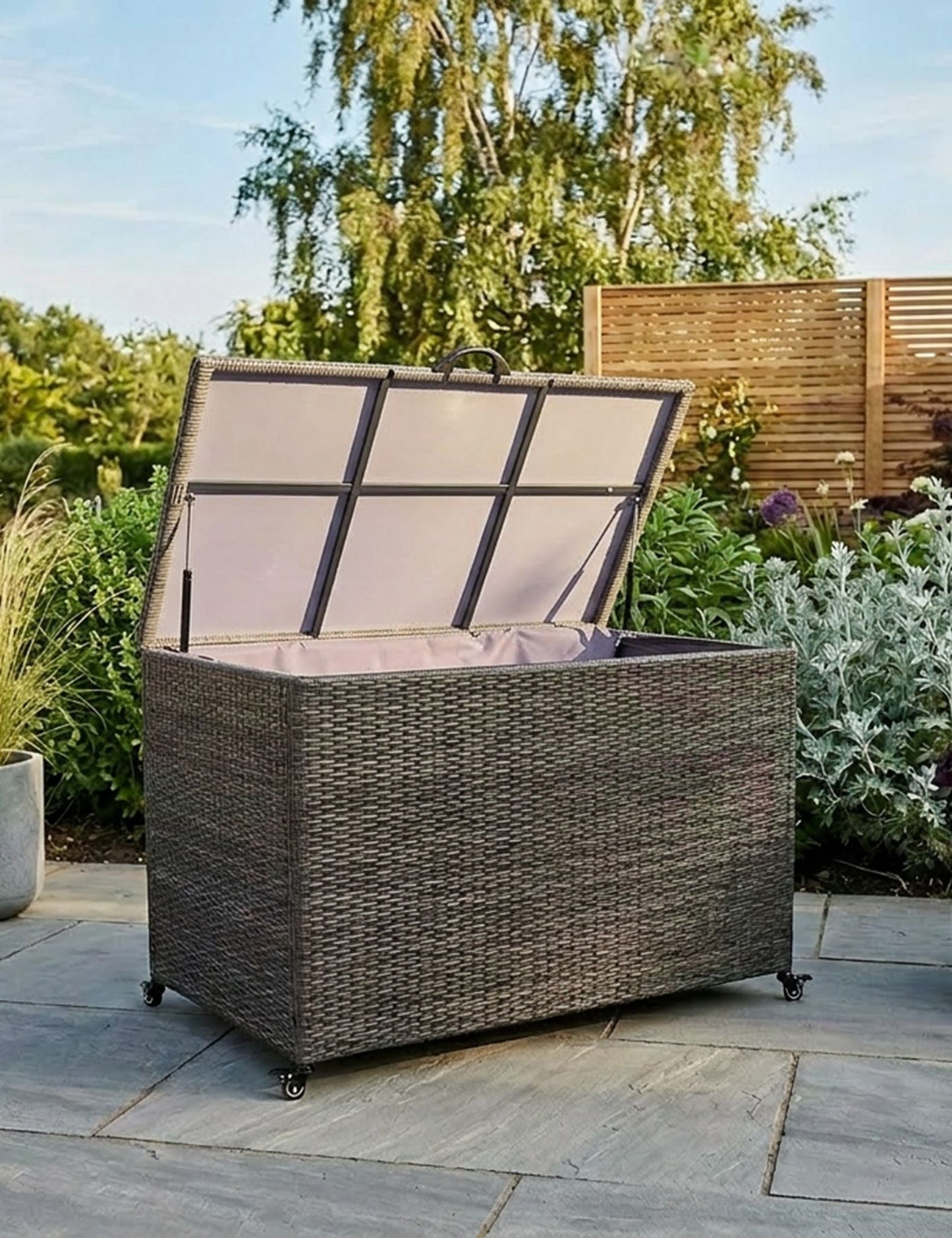 Charcoal Weave 645L KD Cushion Storage Box