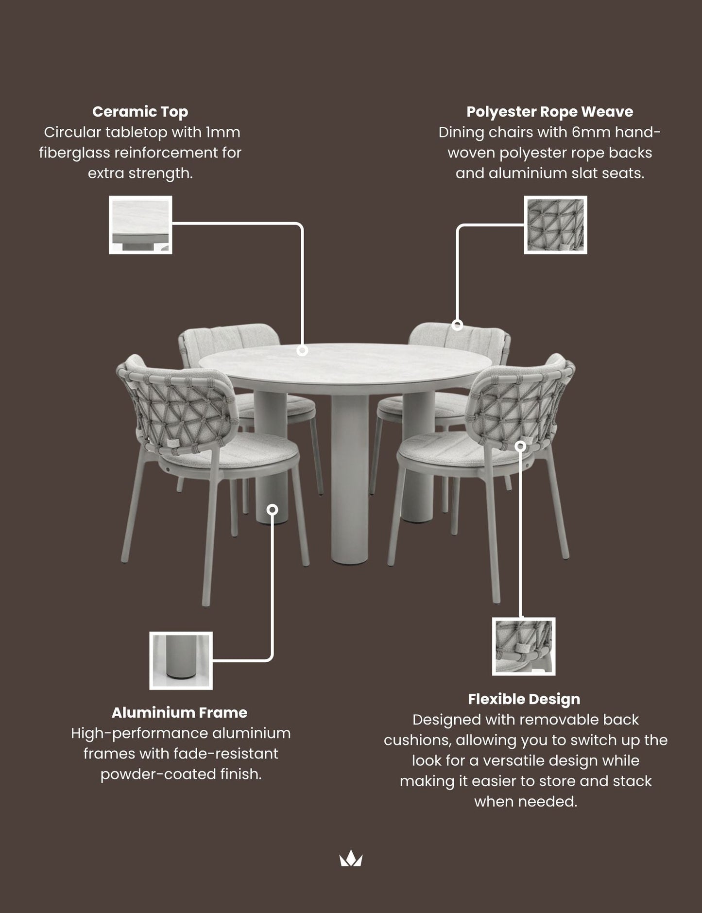 KOKO 4-Seater Dining Table & Chairs