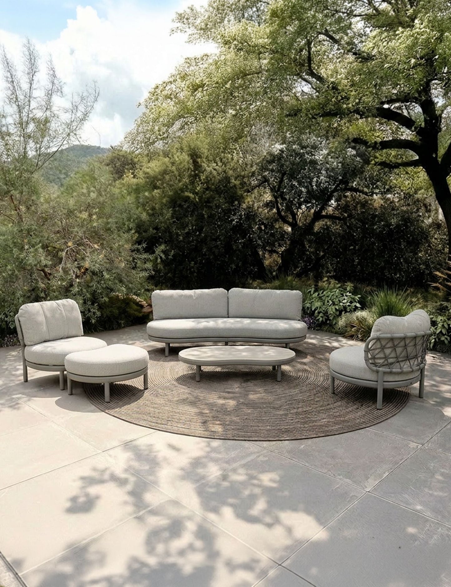 KOKO 5 Seater Lounging Set with Coffee Table & Footstool