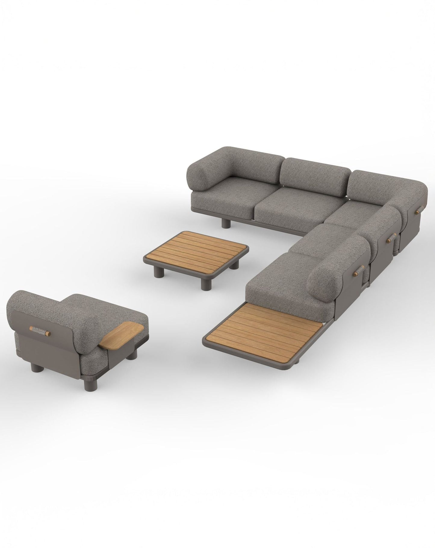 LEOX Modular 5-Seater Corner Sofa Set with Coffee Table