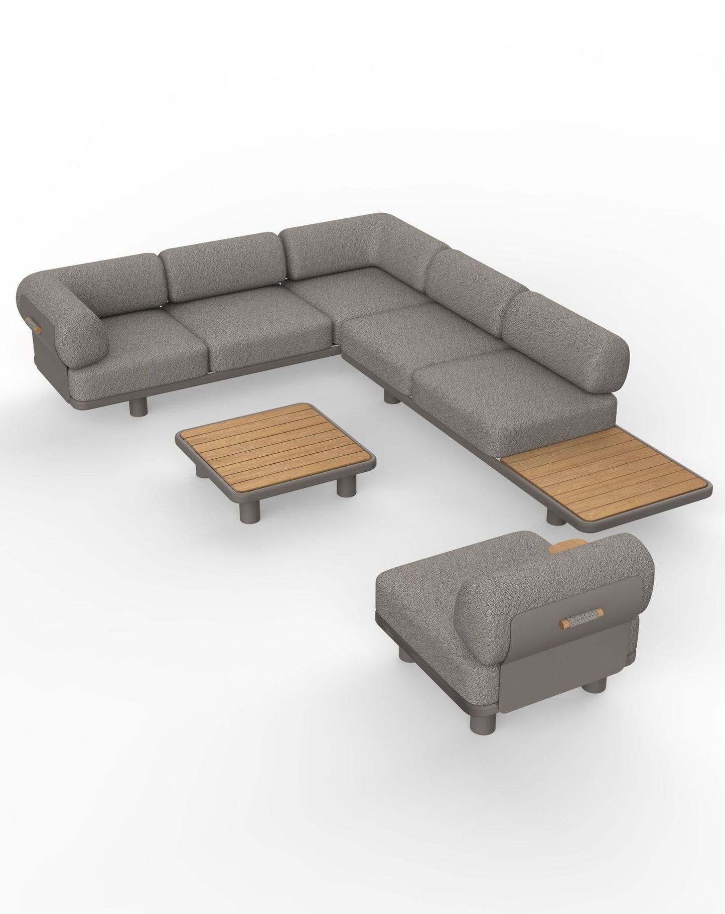 LEOX Modular 5-Seater Corner Sofa Set with Coffee Table
