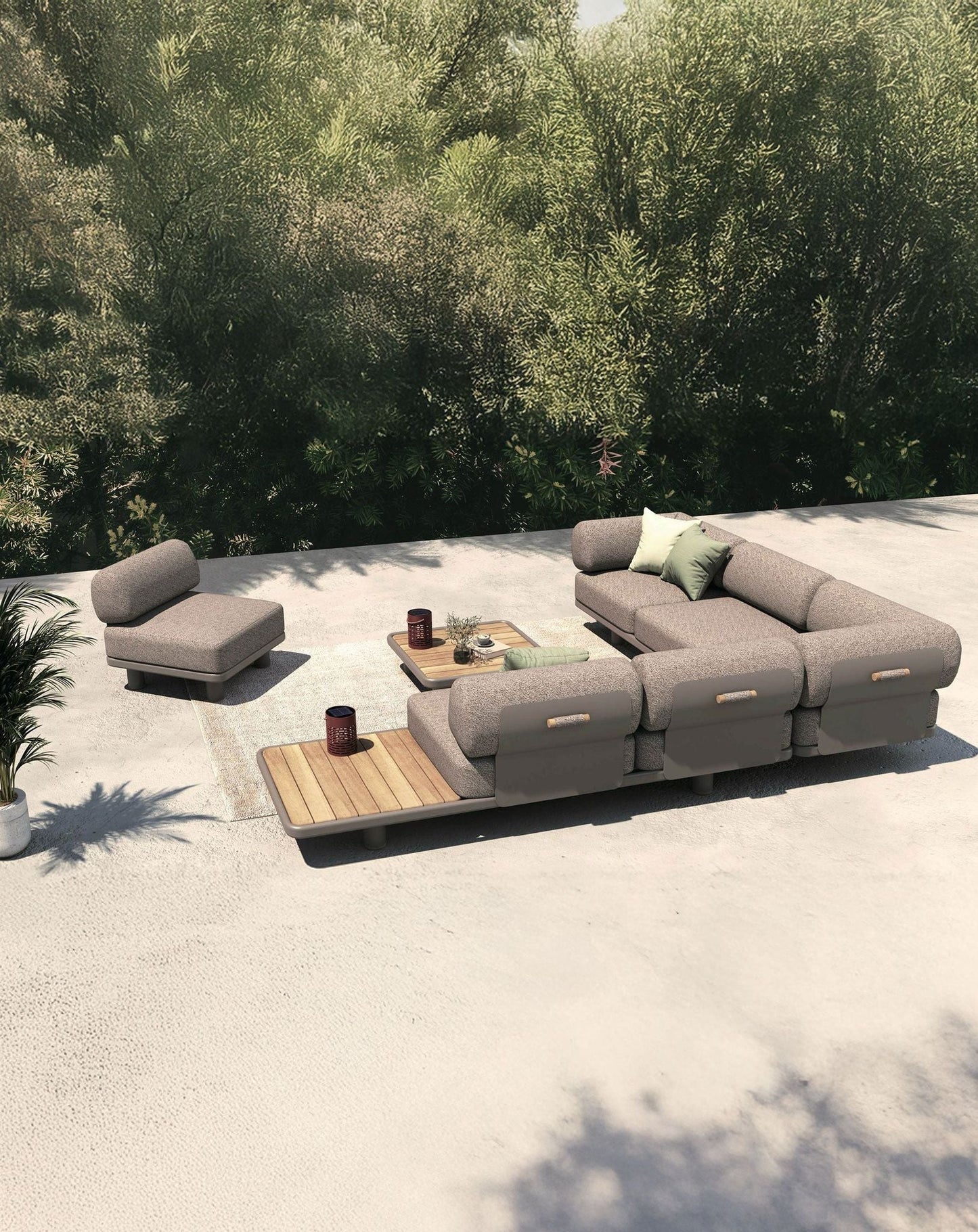 LEOX Modular 5-Seater Corner Sofa Set with Coffee Table