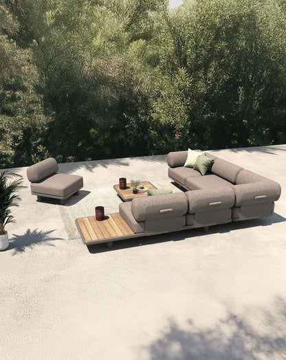 LEOX Modular 5-Seater Corner Sofa Set with Coffee Table