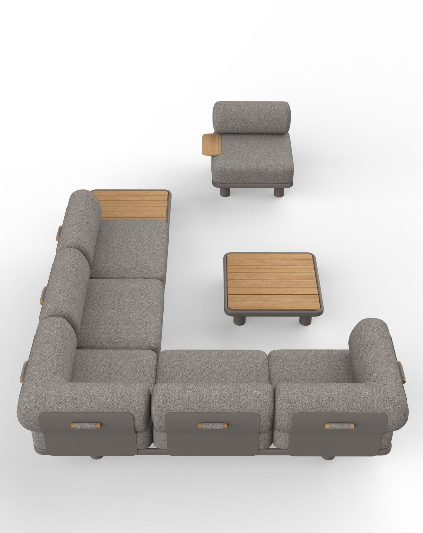 LEOX Modular 5-Seater Corner Sofa Set with Coffee Table