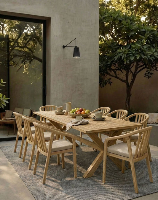 LIDIA 8-Seater Dining Table with RIVEN Chairs