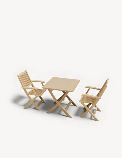London 2 Seater Square Folding Bistro Set with London Folding Armchairs