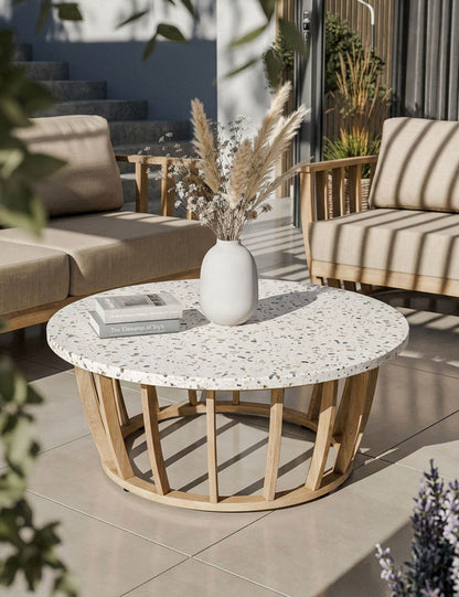 LUCCA 5-Seater Wood Lounging Set with Coffee Table
