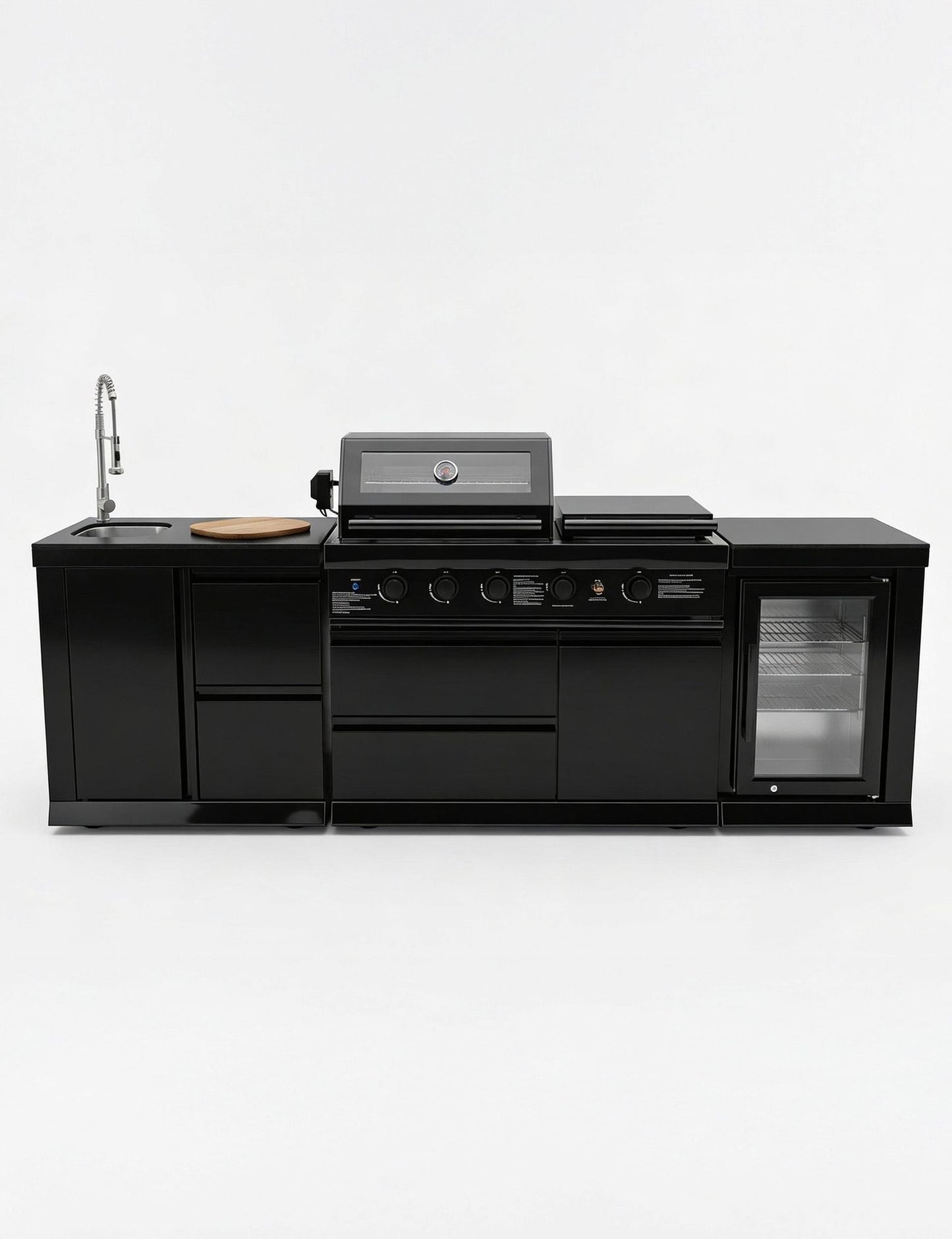 Luxe Outdoor Kitchen 5 Burner with Sink and Fridge
