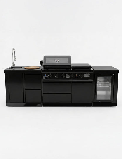 Luxe Outdoor Kitchen 5 Burner with Sink and Fridge