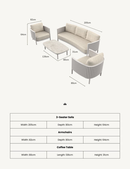 MALI 5-Seater Lounging Set with Coffee Table