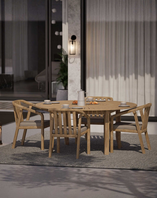 MARIS 4-Seater Round Dining Set