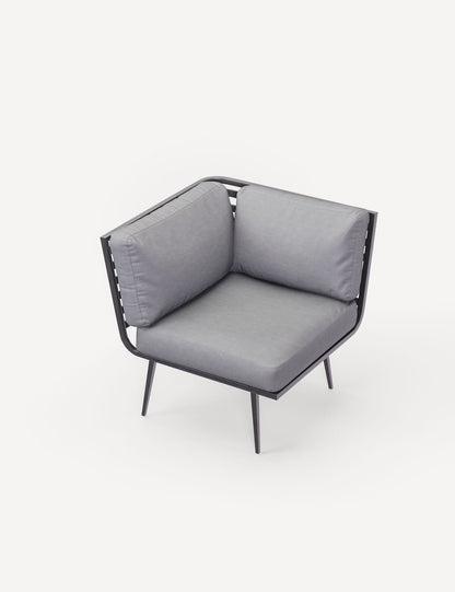 Mayfair Corner Lounging Set with Fire Pit Table and 1 Bench