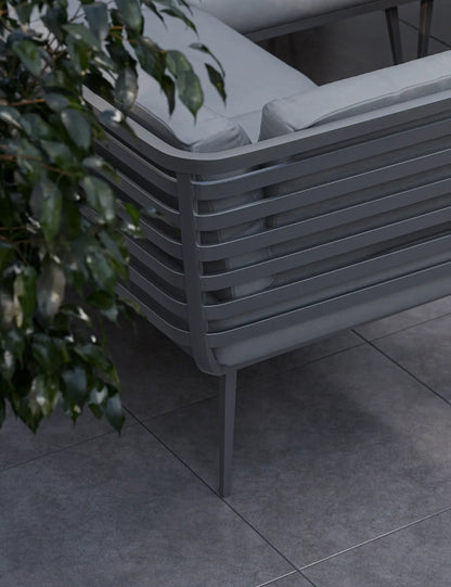 Mayfair Corner Lounging Set with Fire Pit Table and 1 Bench