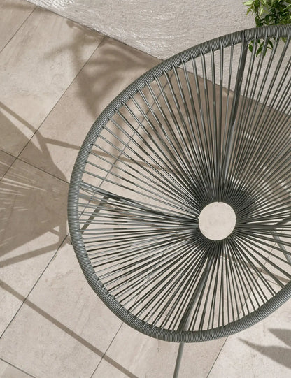 Monaco 2 Seater Egg Chair Bistro Set - Grey