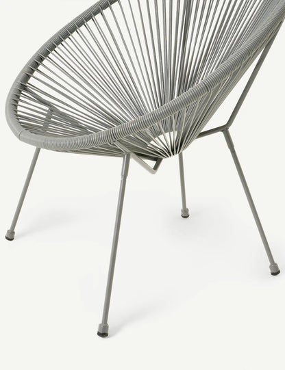 Monaco 2 Seater Egg Chair Bistro Set - Grey