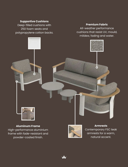 NAIA 5 Seater Lounging Set with Coffee Table