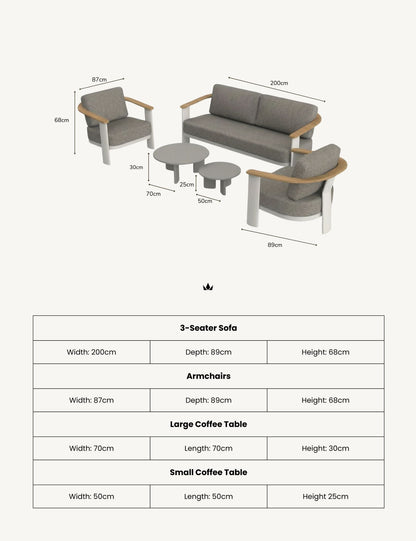 NAIA 5 Seater Lounging Set with Coffee Table