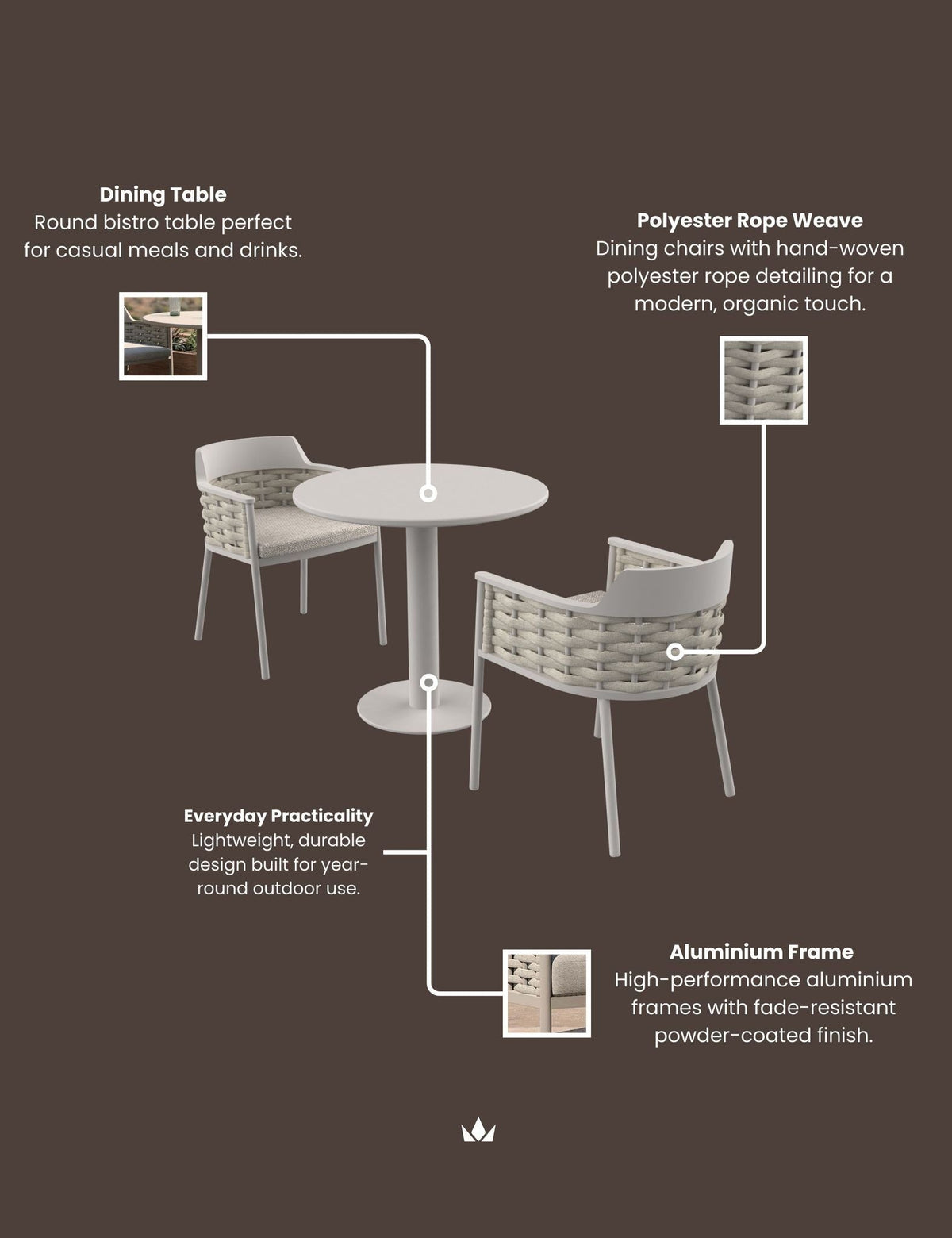 OLMA 2-Seater Bistro Set