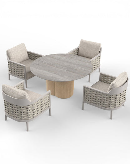 OLMA 4-Seater Dining Table & Armchairs