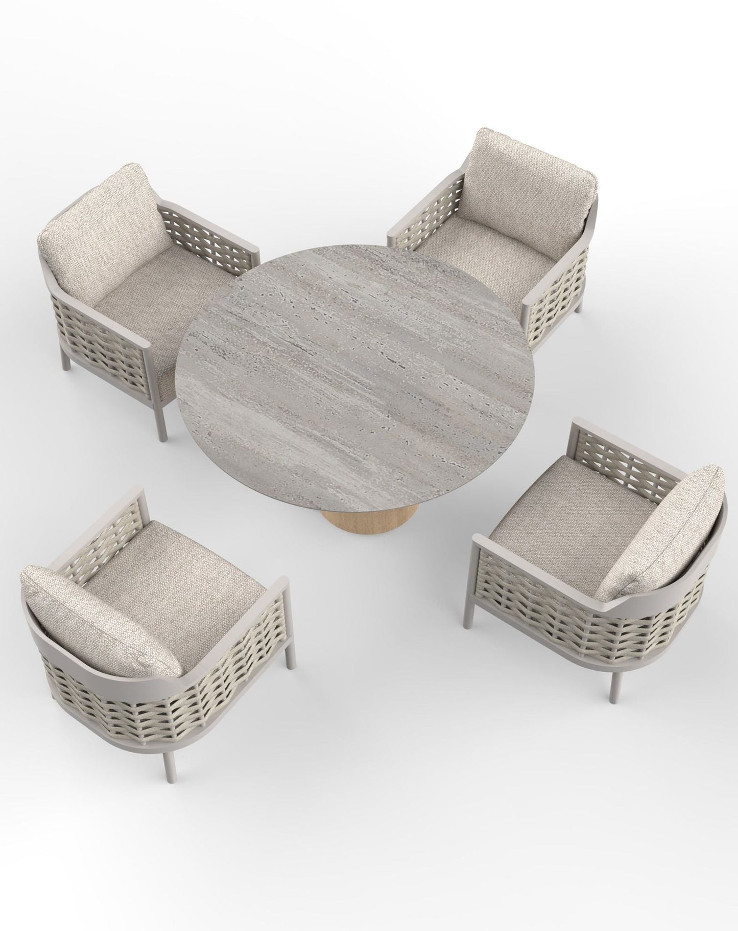 OLMA 4-Seater Dining Table & Armchairs
