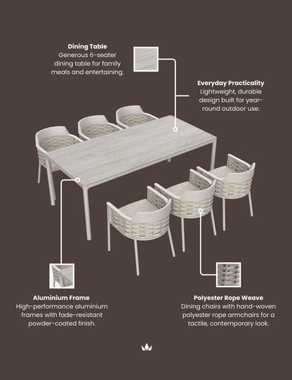 OLMA 6-Seater Dining Table & Chairs