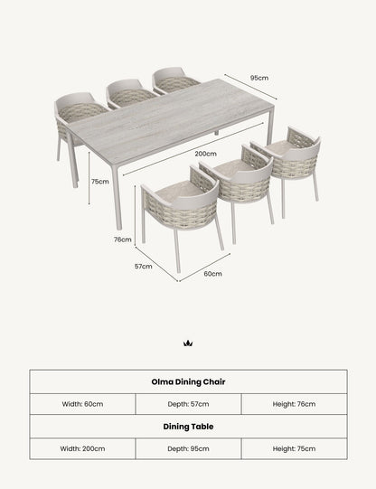 OLMA 6-Seater Dining Table & Chairs