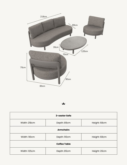 OSLO 5 Seater Lounging Set with Coffee Table