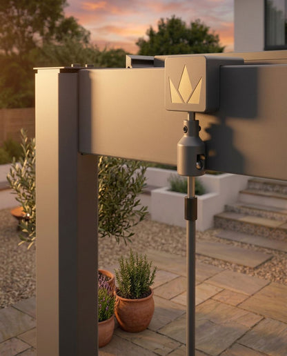 PURE 4x3m Pergola with Manual Louvered Roof and solar powered lighting