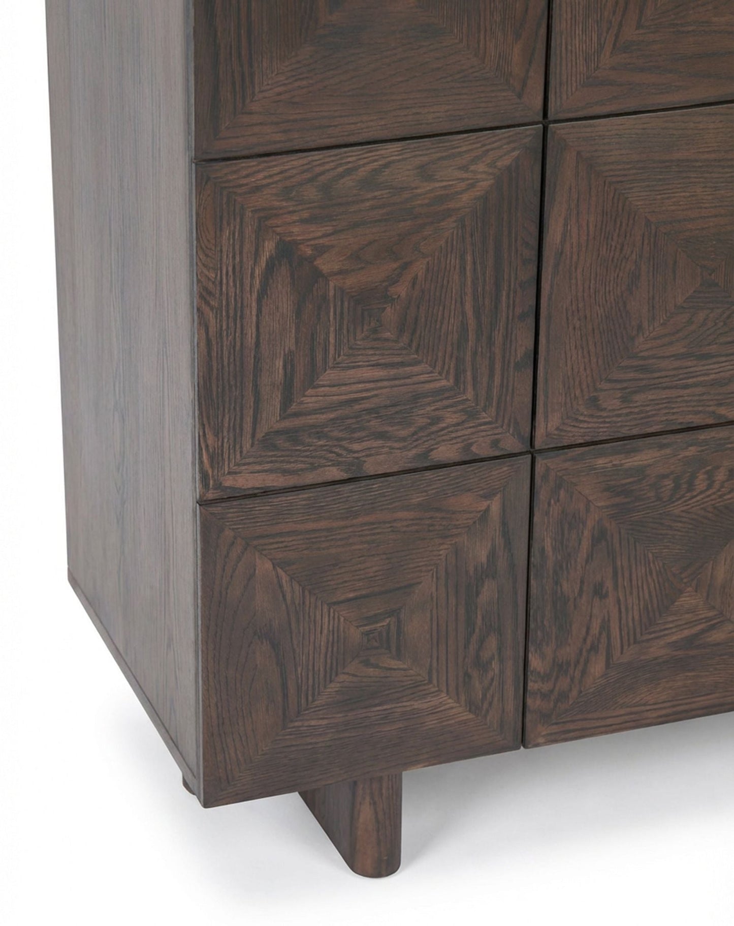 ROKA Dark Wood Geometric 2-Door Cabinet