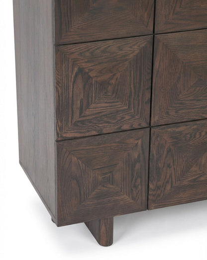 ROKA Dark Wood Geometric 2-Door Cabinet