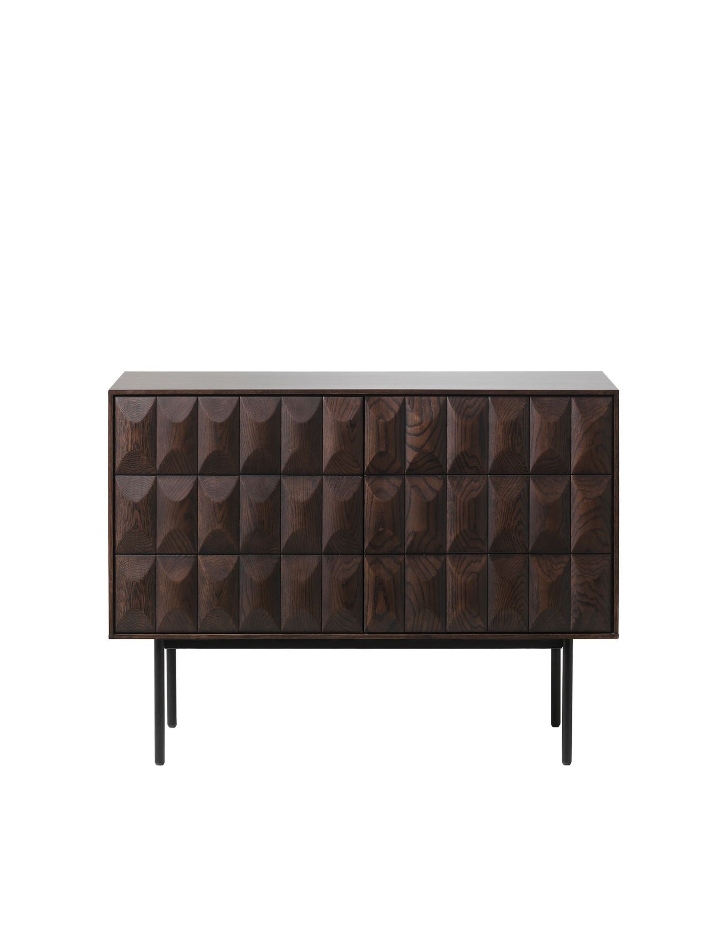 ROKA Dark Wood Geometric 2-Door Sideboard