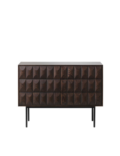 ROKA Dark Wood Geometric 2-Door Sideboard