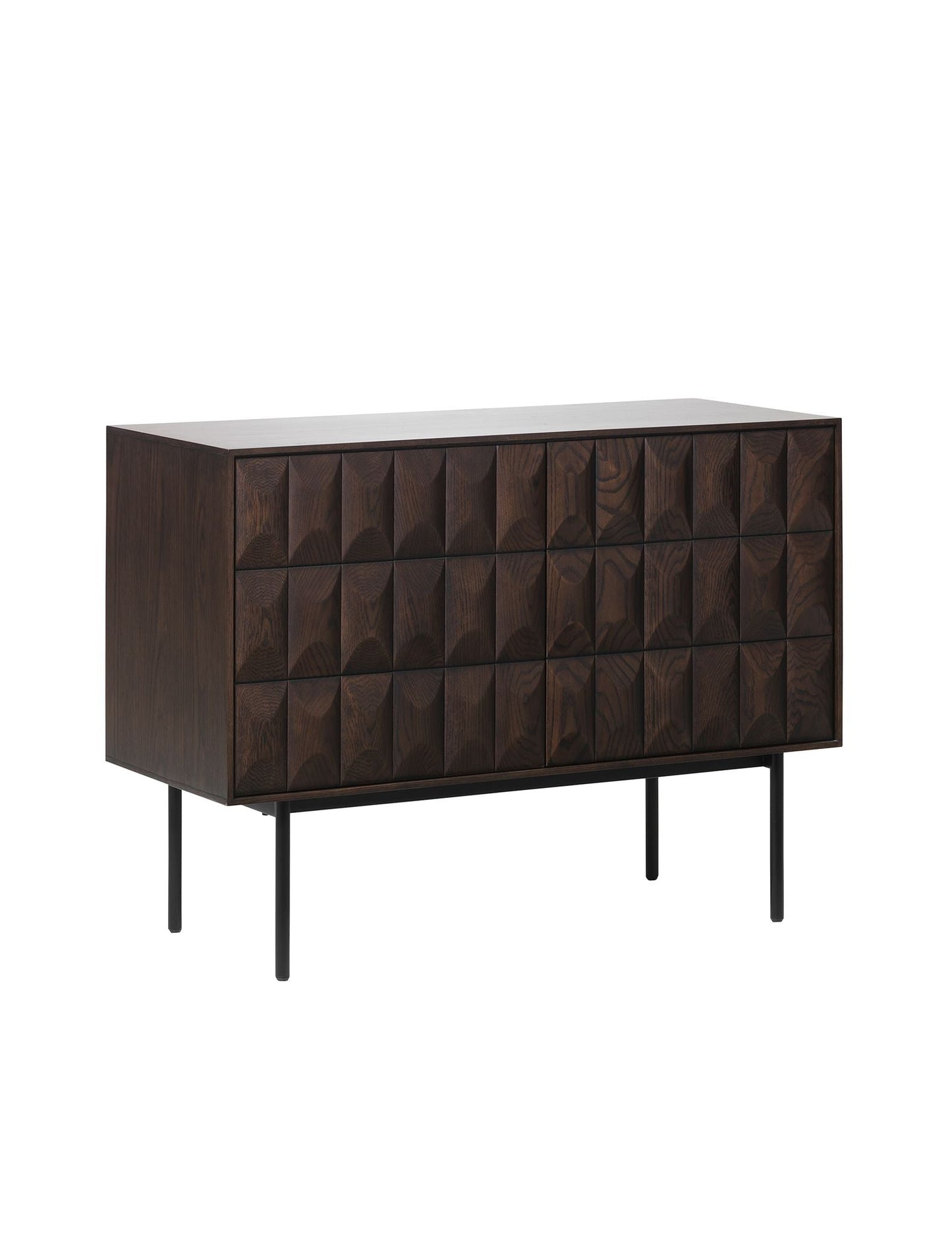 ROKA Dark Wood Geometric 2-Door Sideboard