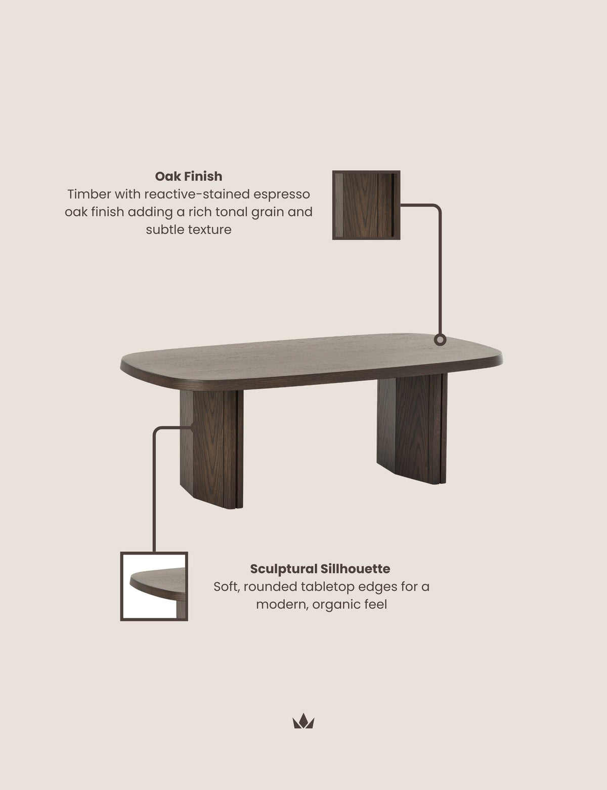ROKA Dark Wood Coffee Table