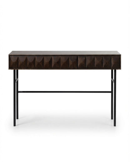 ROKA Dark Wood Geometric Console Table
