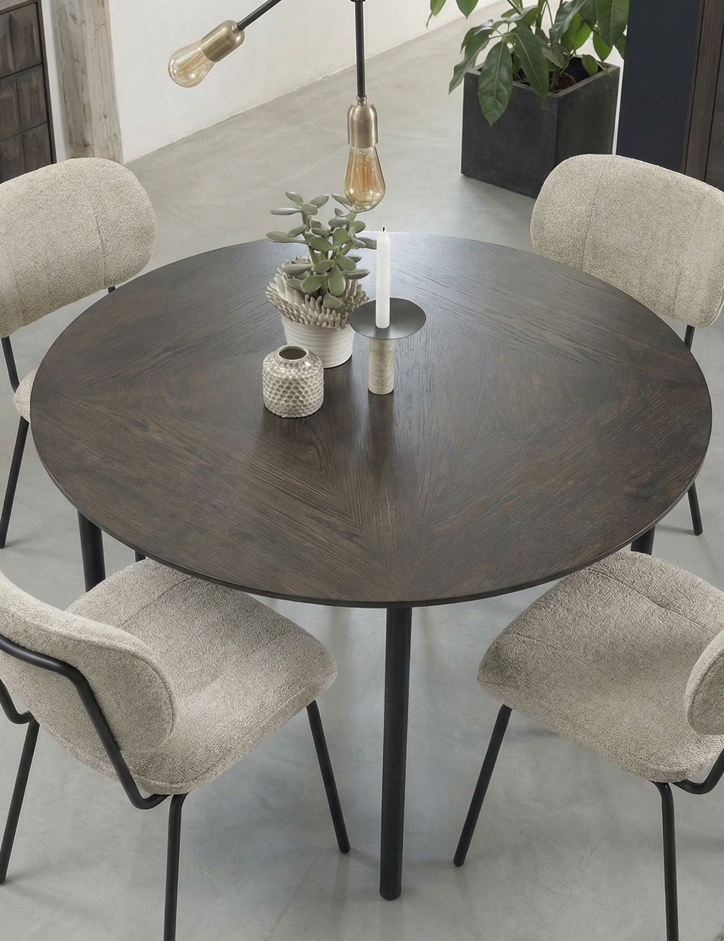 ROKA Dark Wood 4-Seater Dining Table