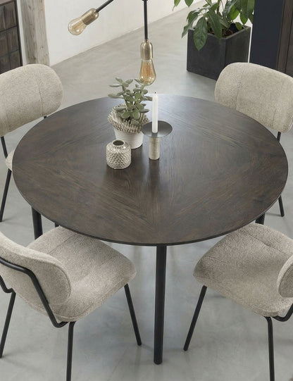 ROKA Dark Wood 4-Seater Dining Table