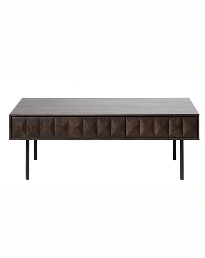ROKA Dark Wood Geometric Coffee Table