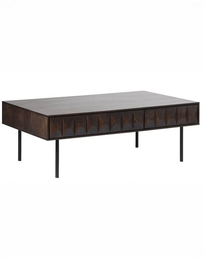 ROKA Dark Wood Geometric Coffee Table