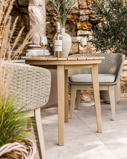 Roma 2 Seater Round Sunray Bistro Set with Eden Dawn Chair
