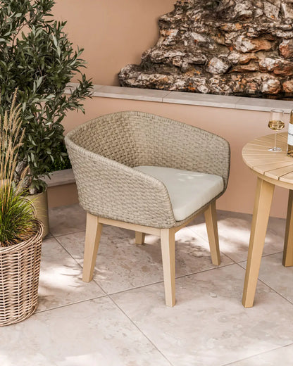 Roma 2 Seater Round Sunray Bistro Set with Eden Dawn Chair