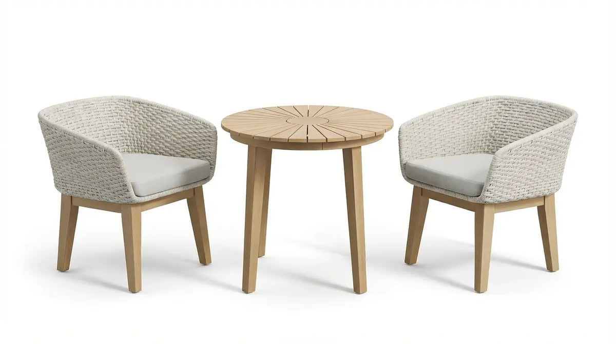 Roma 2 Seater Round Sunray Bistro Set with Eden Dusk Chair
