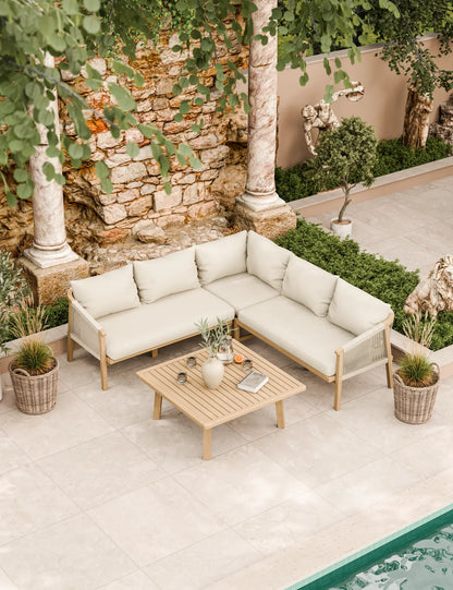 Roma 5 Seater Corner Lounge Set with 90cm Square Coffee Table