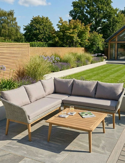 Sol 5 Seater Corner Lounge Set with Square Coffee Table