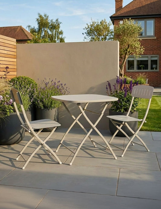 Venice 2 Seater Folding Bistro Set in Cashmere