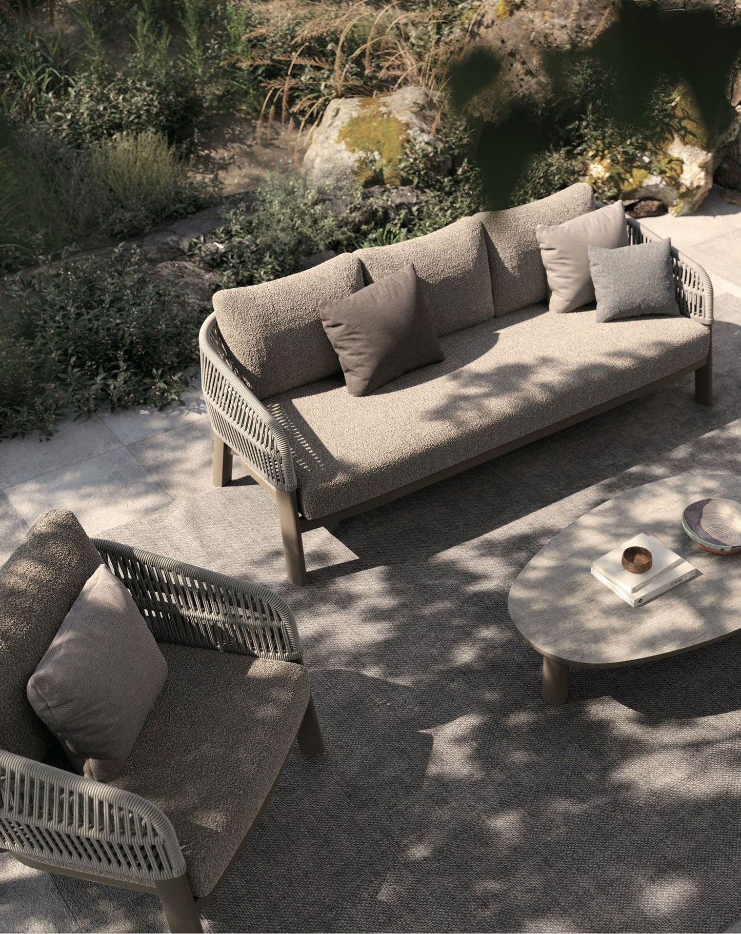 ZURO 5-Seater Lounging Set with Coffee Table